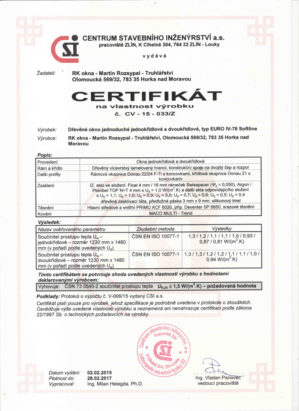 CERTIFIKÁTY